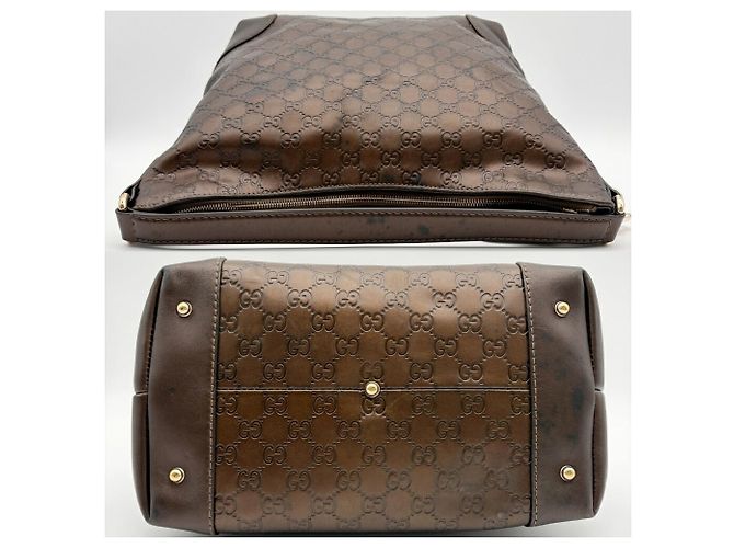 Borsa a tracolla Gucci in pelle bronzo - vista 6