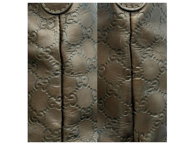 Borsa a tracolla Gucci in pelle bronzo - vista 9