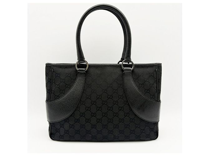 Borsa Tote Gucci in tela GG nera Nero - vista 3