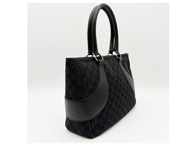 Borsa Tote Gucci in tela GG nera Nero - vista 4