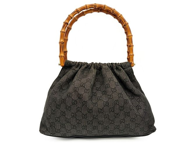 Gucci Bamboo Shoulder Tote Bag Schultertasche Schwarz Anthrazitgrau - Ansicht 2