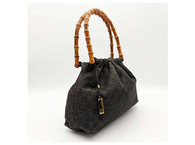 Gucci Bamboo Shoulder Tote Bag Schultertasche Schwarz Anthrazitgrau - Ansicht 4