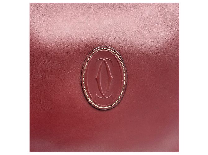 Borsa a tracolla Cartier Must Line in pelle Bordeaux Bordò - vista 13
