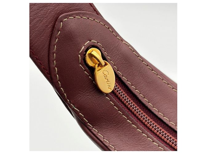 Borsa a tracolla Cartier Must Line in pelle Bordeaux Bordò - vista 15
