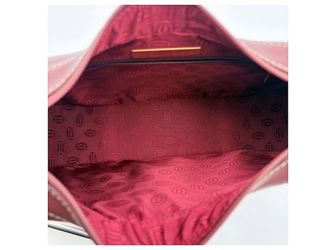 Borsa a tracolla Cartier Must Line in pelle Bordeaux Bordò - vista 17