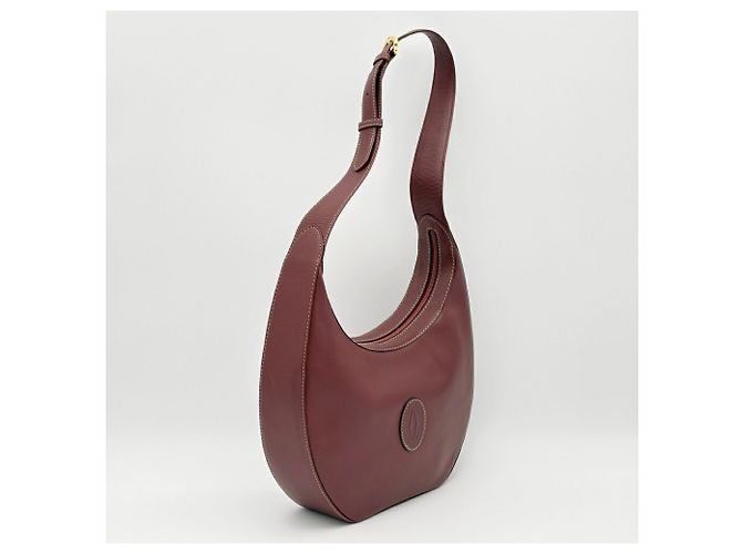 Borsa a tracolla Cartier Must Line in pelle Bordeaux Bordò - vista 3