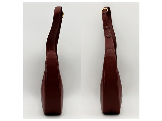 Borsa a tracolla Cartier Must Line in pelle Bordeaux Bordò - vista 4