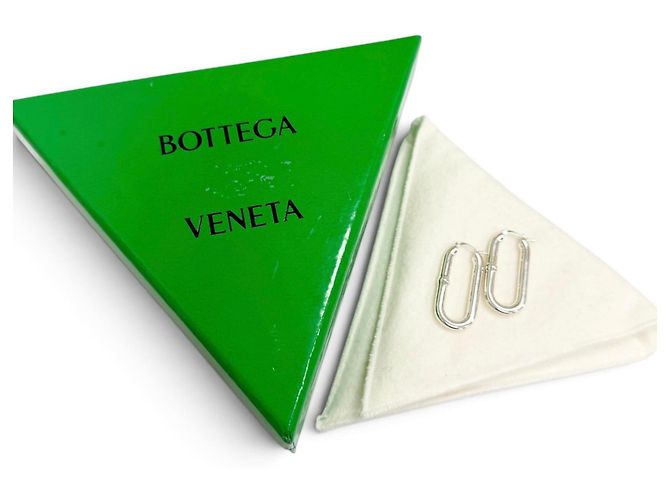 Orecchini a cerchio con catena ovale Bottega Veneta in argento 925 - vista 2