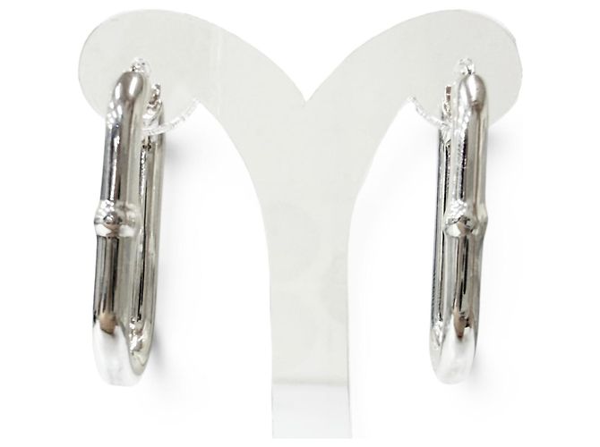 Orecchini a cerchio con catena ovale Bottega Veneta in argento 925 - vista 3