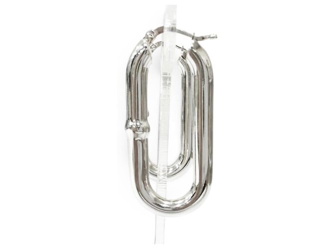Orecchini a cerchio con catena ovale Bottega Veneta in argento 925 - vista 5