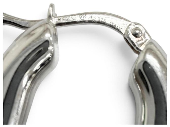 Orecchini a cerchio con catena ovale Bottega Veneta in argento 925 - vista 7