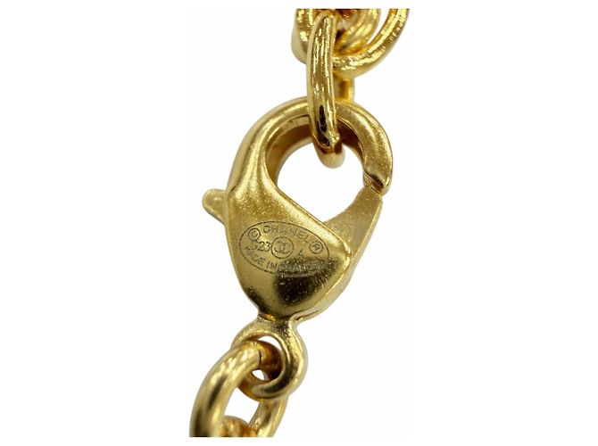 Collar Chanel G23A de metal con logo Coco, perlas eco y pedrería Dorado - vista 8