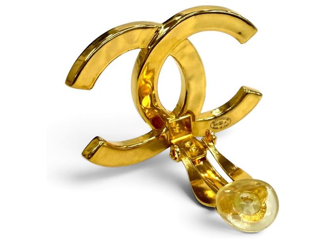 Chanel B20A Coco Mark Logo Große Clip-Ohrringe Golden - Ansicht 4
