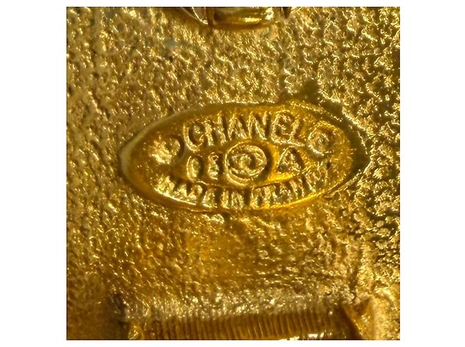 Orecchini Chanel Vintage 93A Coco Mark Lava Pearl D'oro - vista 7
