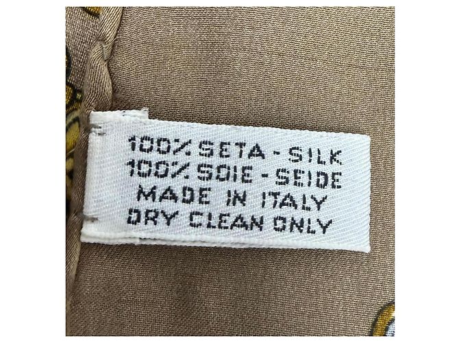 Chanel Vintage Seidentuch mit Gripoix-Muster Braun Mehrfarben - Ansicht 7