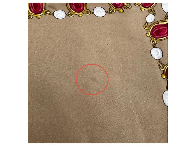 Chanel Vintage Seidentuch mit Gripoix-Muster Braun Mehrfarben - Ansicht 8