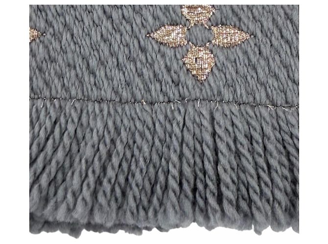 Sciarpa Louis Vuitton Logomania Shine in misto lana e seta - vista 6