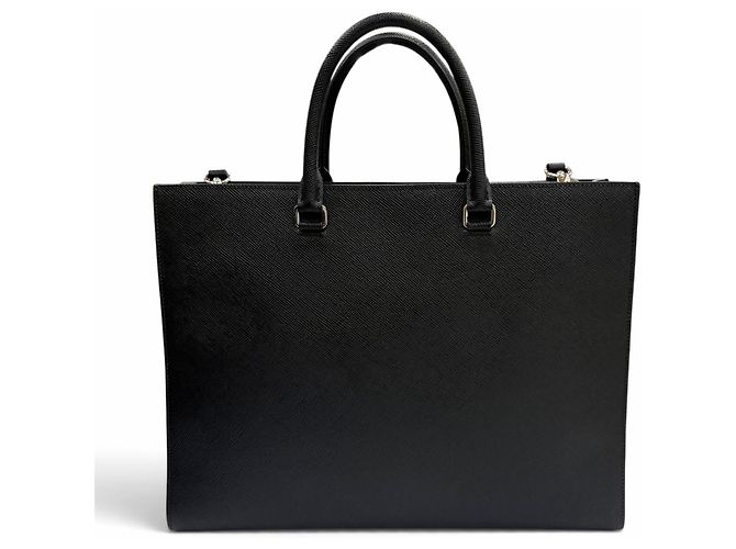 Borsa Tote Prada in pelle Saffiano Nero - vista 3