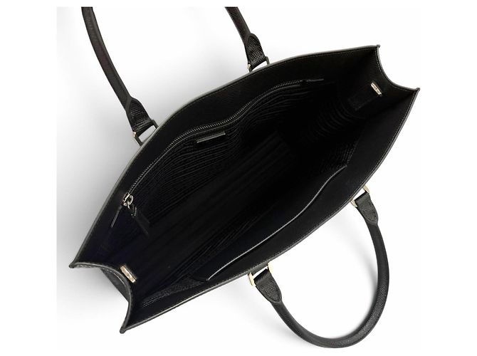 Borsa Tote Prada in pelle Saffiano Nero - vista 7