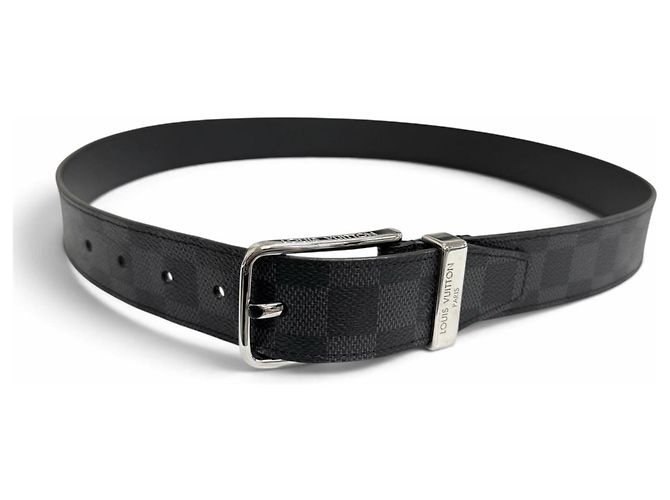 Louis Vuitton 35MM Damier Graphite Ledergürtel Schwarz - Ansicht 2