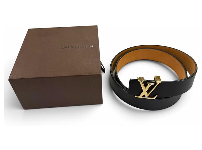 Louis Vuitton M6901V Ceinture Initials Leather Belt Nero - vista 2