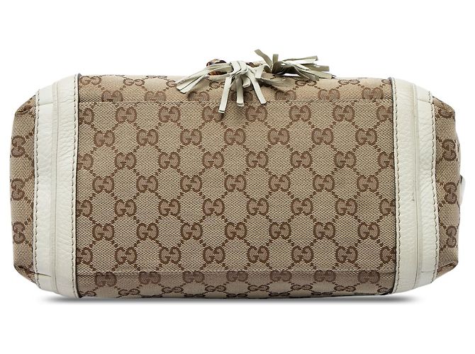 Borsa a patta Gucci Bella in tela GG beige - vista 3