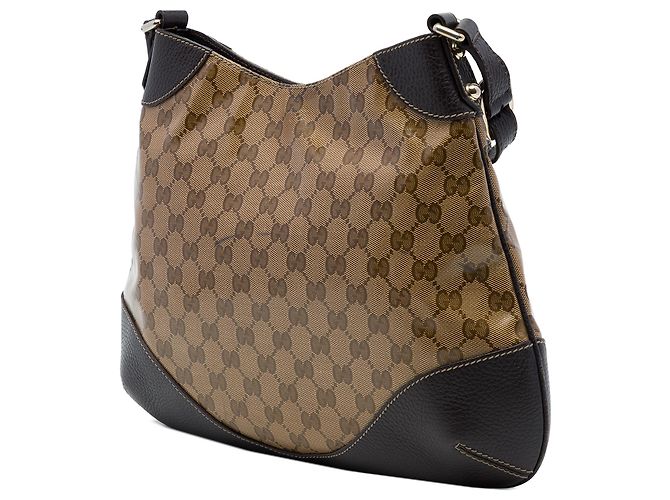 Borsa Hobo Gucci Brown GG Crystal Marrone - vista 2
