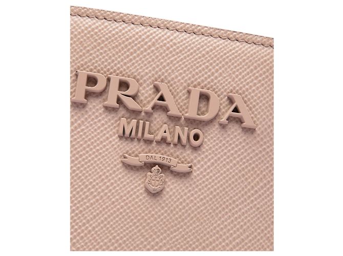 Prada Monochrome Top Handle Tote aus Saffiano-Leder in Braun, Größe Medium Fleisch - Ansicht 6