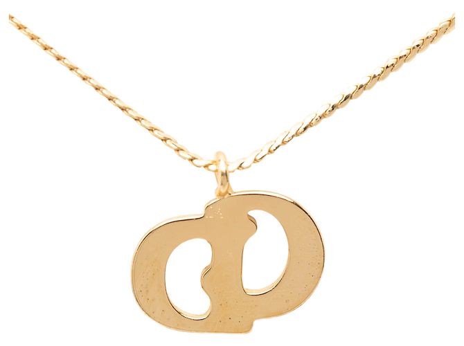 Autre Marque Dior Gold vergoldete Halskette mit CD-Logo-Anhänger Golden - Ansicht 3