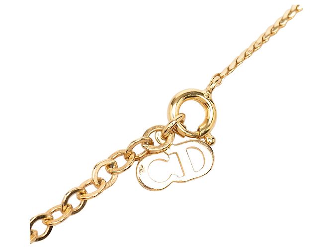 Autre Marque Dior Gold vergoldete Halskette mit CD-Logo-Anhänger Golden - Ansicht 4