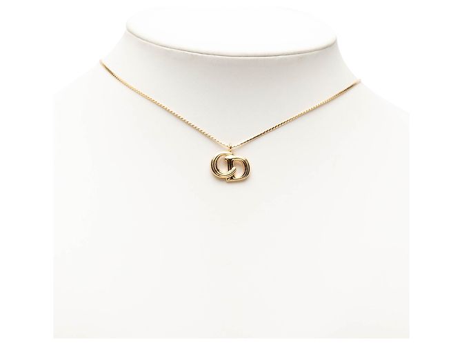 Autre Marque Dior Gold vergoldete Halskette mit CD-Logo-Anhänger Golden - Ansicht 6