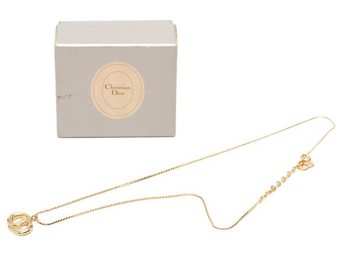 Autre Marque Dior Gold vergoldete Halskette mit CD-Logo-Anhänger Golden - Ansicht 7