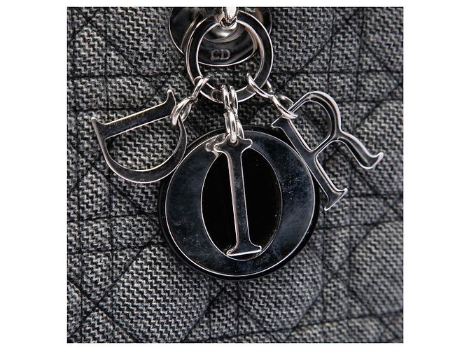 Autre Marque Dior Gray Large Tweed Cannage Lady Dior Marrone - vista 5