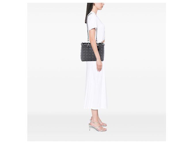 Autre Marque Dior Gray Large Tweed Cannage Lady Dior Marrone - vista 6