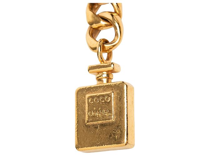 Chanel Gold vergoldeter Gürtel mit Parfümflakon-Kette Golden - Ansicht 2