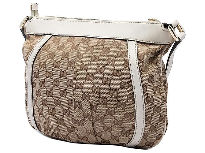 Borsa a tracolla Gucci Abbey D Ring in tela GG beige - vista 2