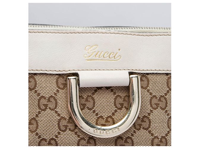 Borsa a tracolla Gucci Abbey D Ring in tela GG beige - vista 5