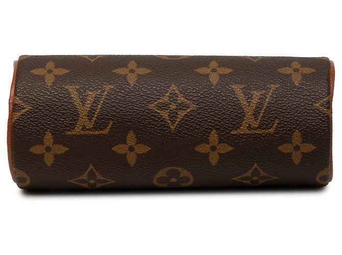 Louis Vuitton Brown Monogram Papillon Pochette Marrone - vista 3