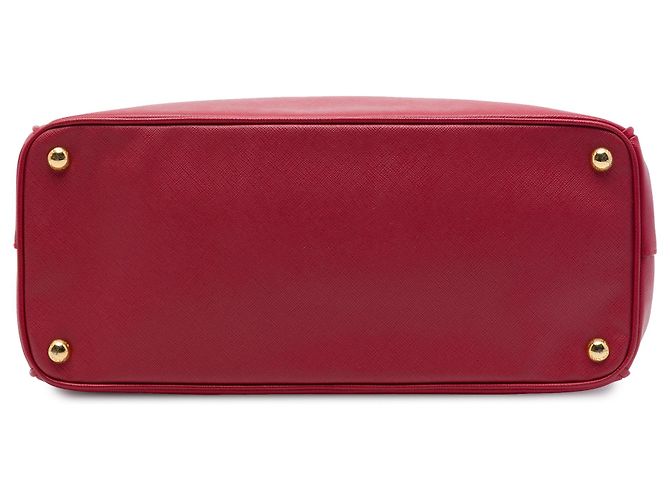 Prada Borsa Tote Galleria Double Zip Large in Saffiano Rossa Rosso - vista 3