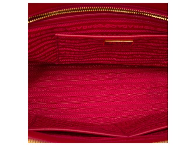 Prada Borsa Tote Galleria Double Zip Large in Saffiano Rossa Rosso - vista 4