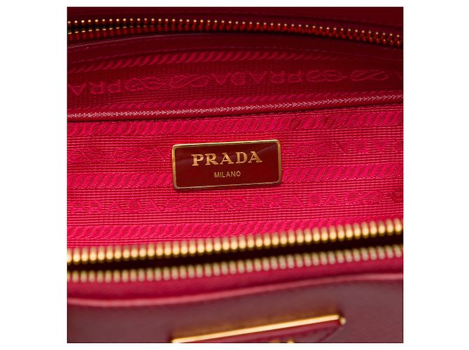 Prada Borsa Tote Galleria Double Zip Large in Saffiano Rossa Rosso - vista 5