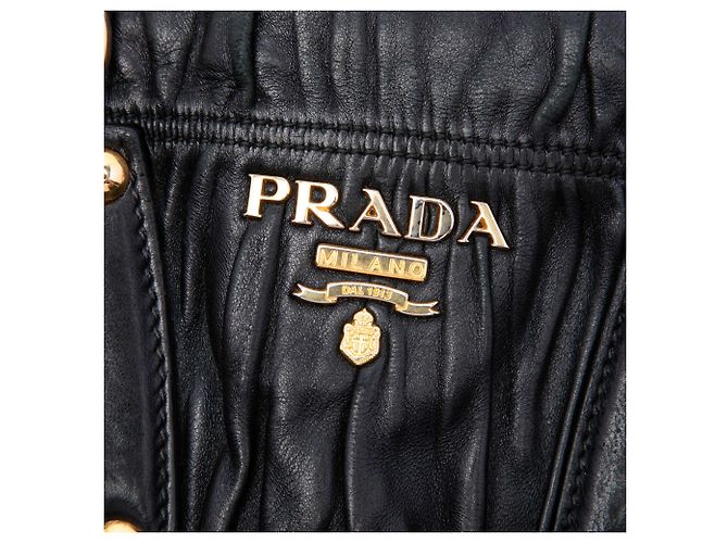 Borsa Satchel Prada in nappa Gaufre nera Nero - vista 5