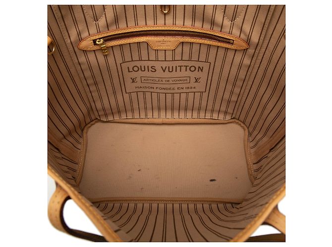 Louis Vuitton Brown Monogram Neverfull MM Castaño - vista 4