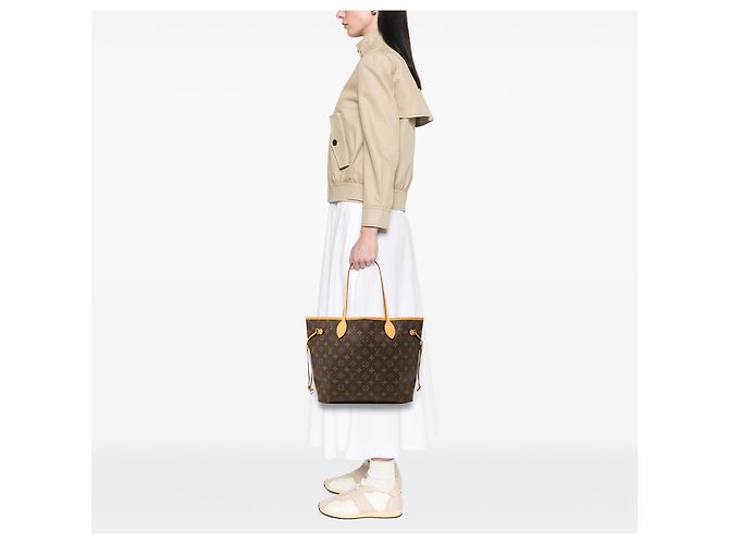 Louis Vuitton Brown Monogram Neverfull MM Castaño - vista 7