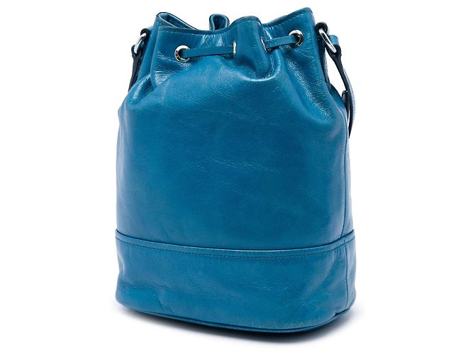 Borsa secchiello Miu Miu in pelle blu - vista 2