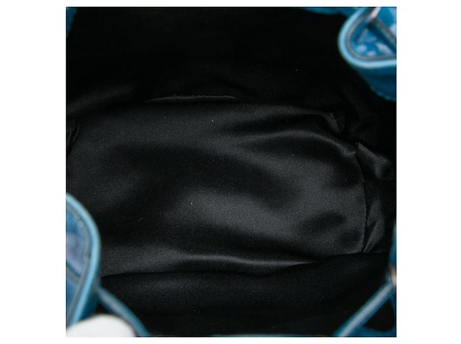 Borsa secchiello Miu Miu in pelle blu - vista 4