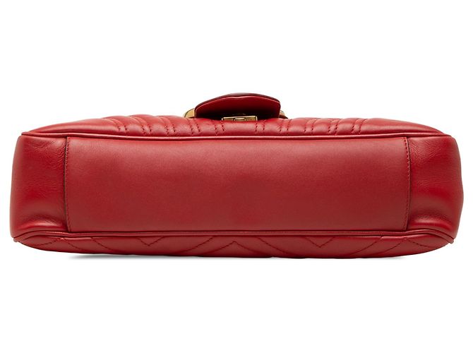Borsa a tracolla Gucci Large GG Marmont in pelle matelassé rossa Rosso - vista 3