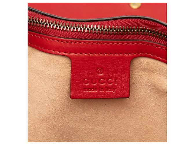 Borsa a tracolla Gucci Large GG Marmont in pelle matelassé rossa Rosso - vista 5