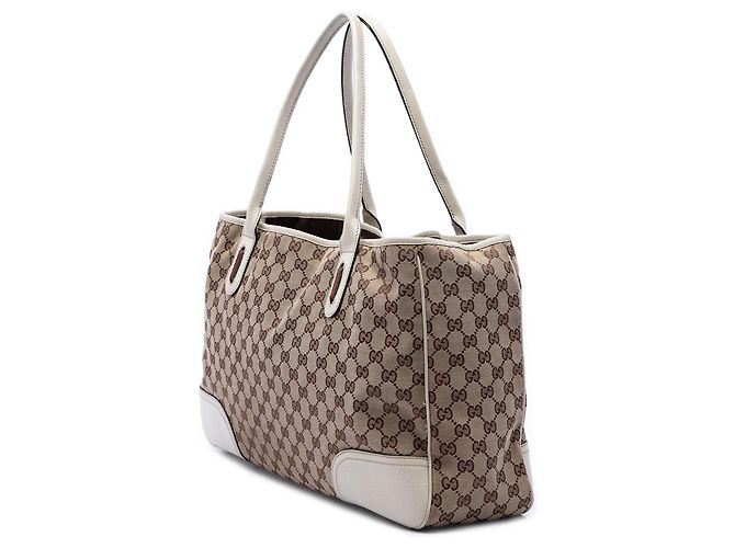 Borsa Tote Gucci Beige GG Canvas Web Princy - vista 2