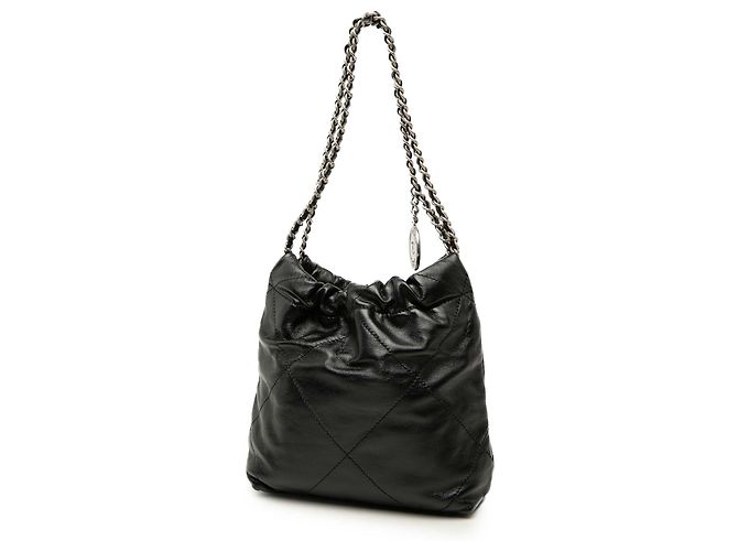 Borsa Chanel 22 Mini in vitello lucido nero - vista 2